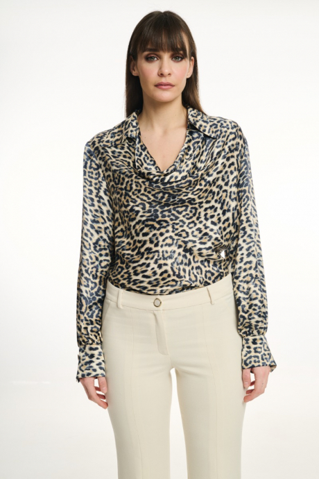 Μπλούζα ντραπέ Animal print 