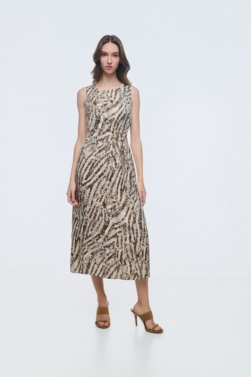 Φόρεμα αμάνικο animal print 