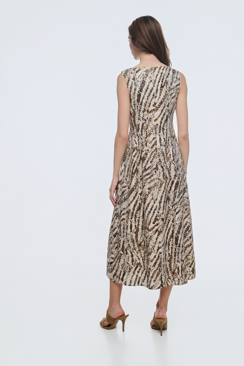 Φόρεμα αμάνικο animal print 