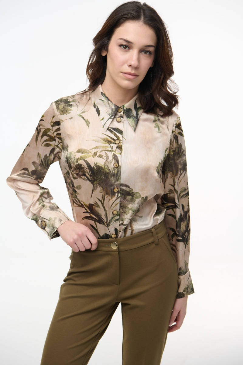 Πουκάμισο με print floral 