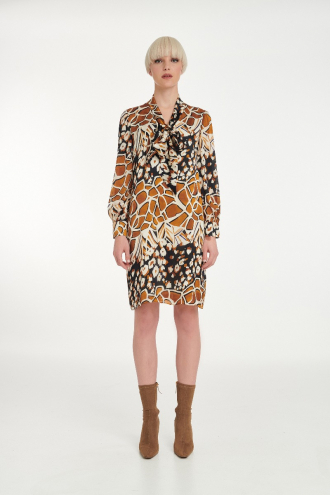 Φόρεμα μεταξωτό animal print 